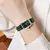 Lucky fox relógios femininos moda verde quadrado couro relógio de quartzo luxo