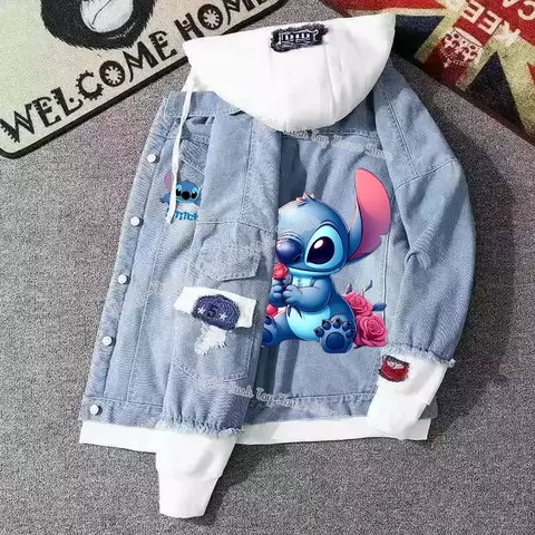 Lilo & stitch Kid com capuz - jeans - jaquetas - menino e menina