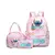 Conjunto de mochila com estampa de ponto de 3 unidades, com sacola e bolsa, moch