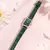 Lucky fox relógios femininos moda verde quadrado couro relógio de quartzo luxo na internet