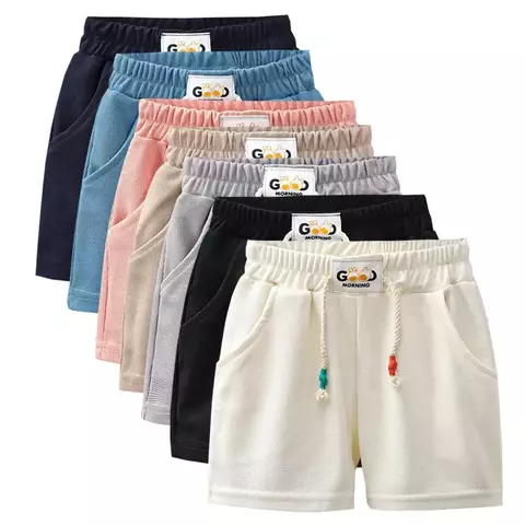 Short de moletom - 1 peça verão - shorts meninos meninas - cor sólida - curto