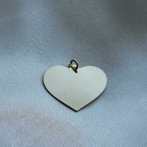 MEDALHA PLACA CORAÇÃO- BANHO OURO - comprar online