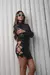 Vestido con cordon al costado vintage (lycra vintage foild) - comprar online