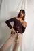 Remera cuello bote combinada con estampado “cherry” (modal soft) - comprar online