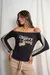 Remera cuello bote combinada con estampado “cherry” (modal soft) - tienda online