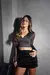 Top cruzado con cintura y mangas de tul (lycra + Tul) - comprar online