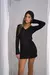 Vestido escote v manga larga (modal soft) en internet