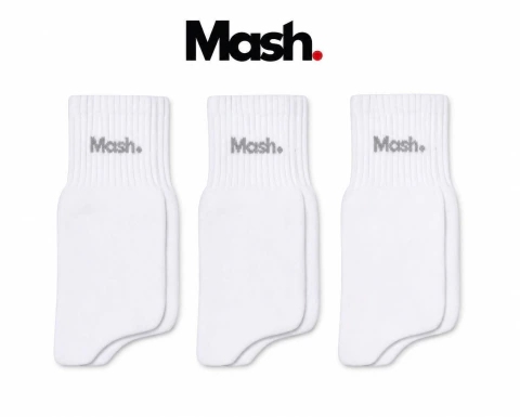 Kit 3 Pares Meia Esportiva Cano Curto Branco