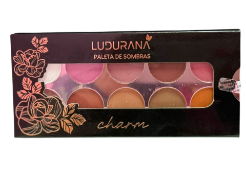 Paleta de Sombras 10 Cores Charm - Ludurana (AC0027)
