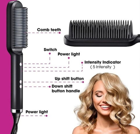 Escova Straight Yx-909 Pente Profissional 3 Em 1