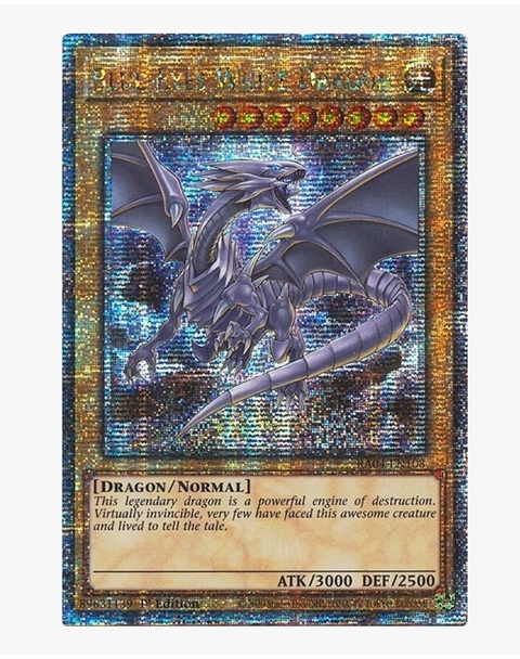 Blue-Eyes White Dragon (8th Art) (Quarter Century Secret Rare) - Quarter Century Stampede