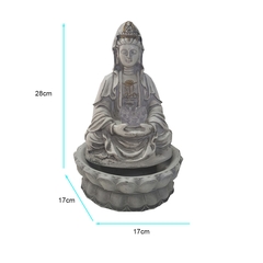 Fonte De Água Kuan Yin Flor Lótus Com Bola Giratória Led 01039
