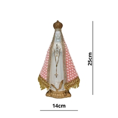 Nossa Senhora Aparecida Manto Rosa com Detalhes em Dourados - comprar online