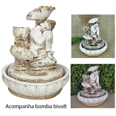 Fonte De Água Buda Sonhador Cascata Queda 3 Folhas 01094 na internet