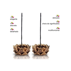 Incensário Castiçal Flor De Lótus Kit 2 unid 13044 - comprar online