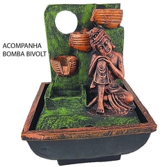 Mini Fonte De Água Buda Descansando Cascata 3 Quedas 01128 - Fraternidade PAX