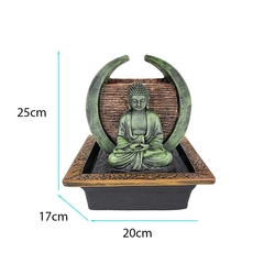 Imagem do Fonte De Água Buda Meditando No Círculo Queda Parede 01126