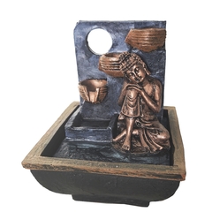 Mini Fonte De Água Buda Descansando Cascata 3 Quedas 01128 - loja online