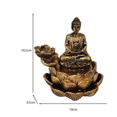 Incensário Cascata Buda Na Flor de Lótus 13081 - comprar online