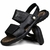Sandália/Chinelo Papete Masculina de Couro Preto - comprar online