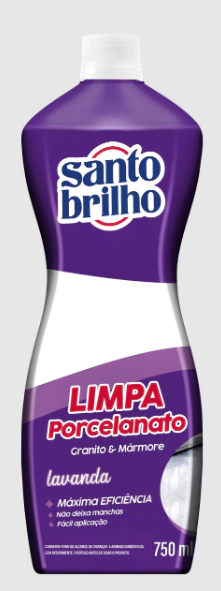 LIMPA PORCELANATO GRANITO E MÁRMORE LAVANDA 750ML - SANTO BRILHO
