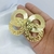ARETE TOPO DOBLE ARO BRONCE CON BAÑO DE ORO 24K