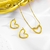 JUEGO CADENA + ARETES CORAZÓN DORADO
