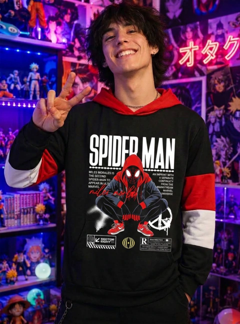 Buzo Spiderman Rojo Y Negro