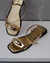 Rasteira Antonia Enfeite Dourado Ouro