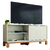 Rack Bancada P/ TV Até 45 Polegadas 1 Porta de Correr Ripada Impressão 3D Turim Madeirado/Off White