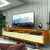Rack Bancada Para TV Até 90 Polegadas Com LED Requinte Madeirado/Off White Gelius - comprar online