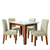 Conjunto Sala de Jantar Mesa Miami 1,20m 4 Cadeiras Trieste Madeirado/Bege Dobuê