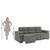 Imagem do Sofá Retrátil Desmontável Suede 2,10m 3 Lugares Fox Cinza