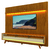 Rack Bancada Requinte Com Painel Ripado Para TV Até 90 Polegadas LED Nobre Madeirado/Off White Geliu