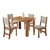 Conjunto de Mesa Sala de Jantar 1,10m 4 Cadeiras Place Madeirado/Marfim Veludo Viero