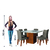 Conjunto Sala de Jantar Amsterdã New Mesa com Tampo Giratório 6 Cadeiras Trieste