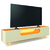 Rack Bancada Para TV Até 85 Polegadas Com Pés De Vidro e LED Nobre Off White/Madeirado Gelius