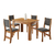 Conjunto de Mesa Sala de Jantar 1,10m 4 Cadeiras Place Madeirado / Cinza Veludo Viero