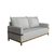 Sofá 3 Lugares 2m Living Com Almofadas Pés Madeira Linho Cinza Kazu Bex?s - comprar online