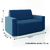 Sofá Cama 2 Lugares Pratik 5000 Mamflex Azul Suede - Esplanada Móveis