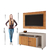 Conjunto Rack Bancada c/ Painel p/ TV's até 50 Polegadas 2 Portas Lubech Lindau Off White/Madeirado - loja online