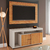 Conjunto Rack Bancada c/ Painel p/ TV's até 50 Polegadas 2 Portas Lubech Lindau Off White/Madeirado