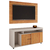 Conjunto Rack Bancada c/ Painel p/ TV's até 50 Polegadas 2 Portas Lubech Lindau Off White/Madeirado - comprar online