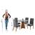 Imagem do Conjunto de Mesa Sala de Jantar Redonda 0,90m 4 Cadeiras Fin Madeirado / Cinza Veludo Viero