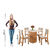 Imagem do Conjunto de Mesa Sala de Jantar Quadrada 0,90m 4 Cadeiras Lord Madeirado Veludo Viero