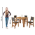 Imagem do Conjunto de Mesa Sala de Jantar 1,10m 4 Cadeiras Place Madeirado / Cinza Veludo Viero