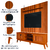 Rack Bancada King Com Painel Para TV Até 75 Polegadas 1,79m Avante Cedro Ripado Impressão 3D EDN - Esplanada Móveis