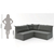 Sofá de Canto 5 Lugares Renaut Suede Cinza Mamflex - loja online