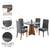 Conjunto de Mesa Sala de Jantar Redonda 0,90m 4 Cadeiras Fin Madeirado / Cinza Veludo Viero - loja online