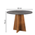 Conjunto de Mesa Sala de Jantar Redonda 0,90m 4 Cadeiras Fin Madeirado / Cinza Veludo Viero na internet